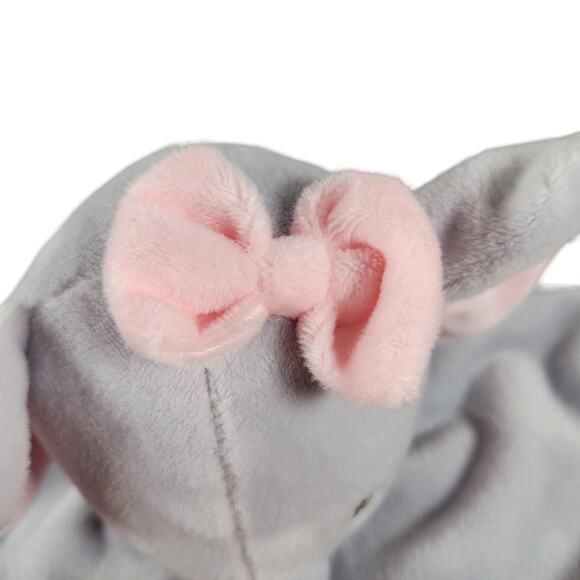 Dan Dee Baby Elephant Lovey Blanket Gray Pink Plush Rattle Security Blanket Toy - Picture 10 of 16